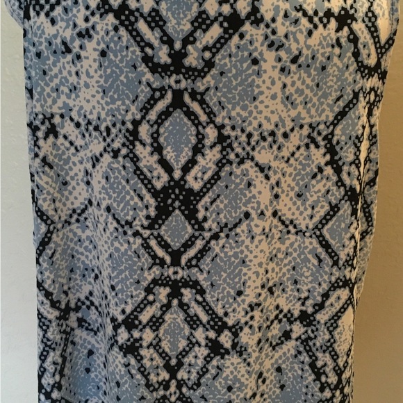 Calvin Klein Cowl Neck Sleeveless Top/Shell - black/white/light blue - 3X - NWT - Picture 5 of 8